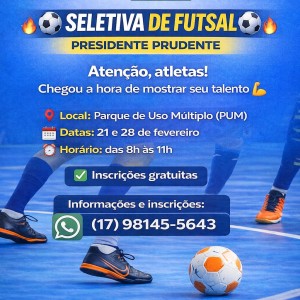 Semepp realizará Seletiva de Futsal visando formação das equipes masculina visando competições em 2026